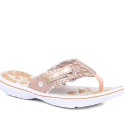 Touch-Fastening Toe Post Sandals - Rose Gold