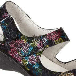 Touch-Fasten Leather Mary Jane - Black Multi
