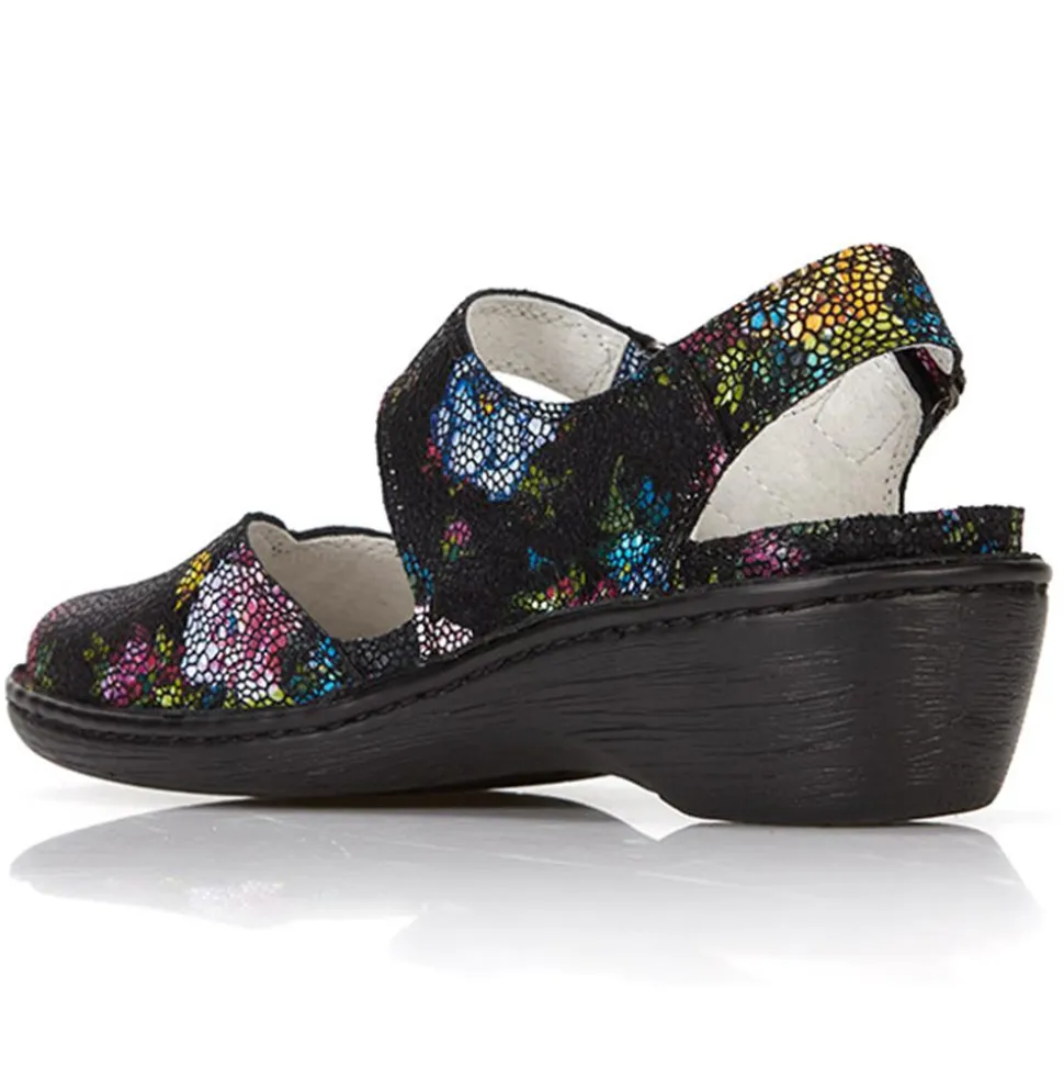 Touch-Fasten Leather Mary Jane - Black Multi