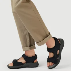 Touch-Fasten Leather Sandals - Navy