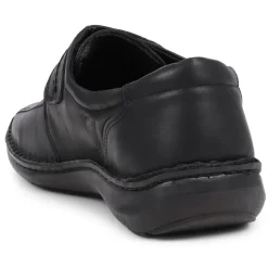 Touch-Fasten Leather Shoes - Black