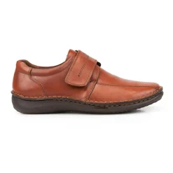 Touch-Fasten Leather Shoes - Tan