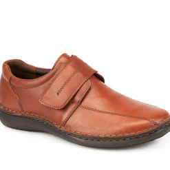Touch-Fasten Leather Shoes - Tan