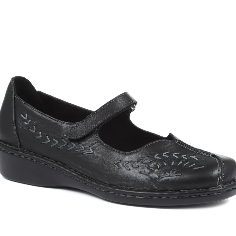 Touch-Fasten Mary Janes - Black