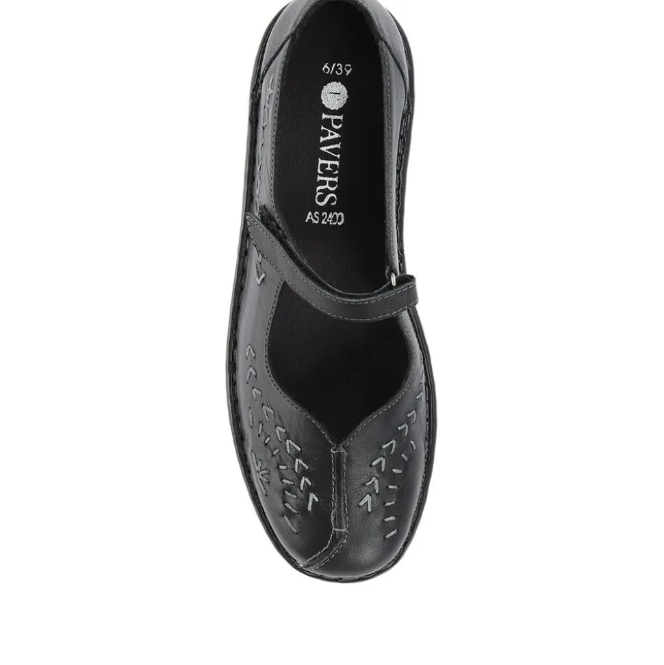 Touch-Fasten Mary Janes - Black