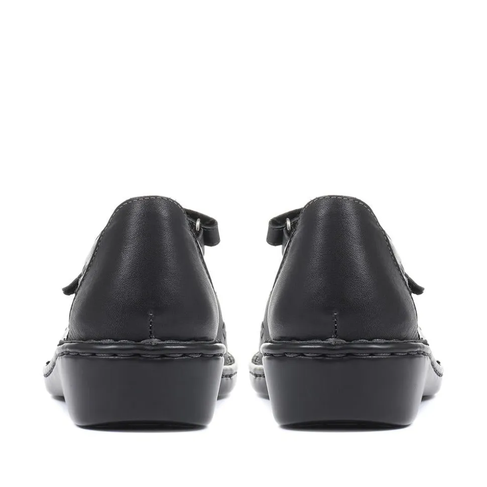 Touch-Fasten Mary Janes - Black