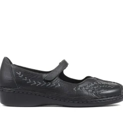 Touch-Fasten Mary Janes - Black
