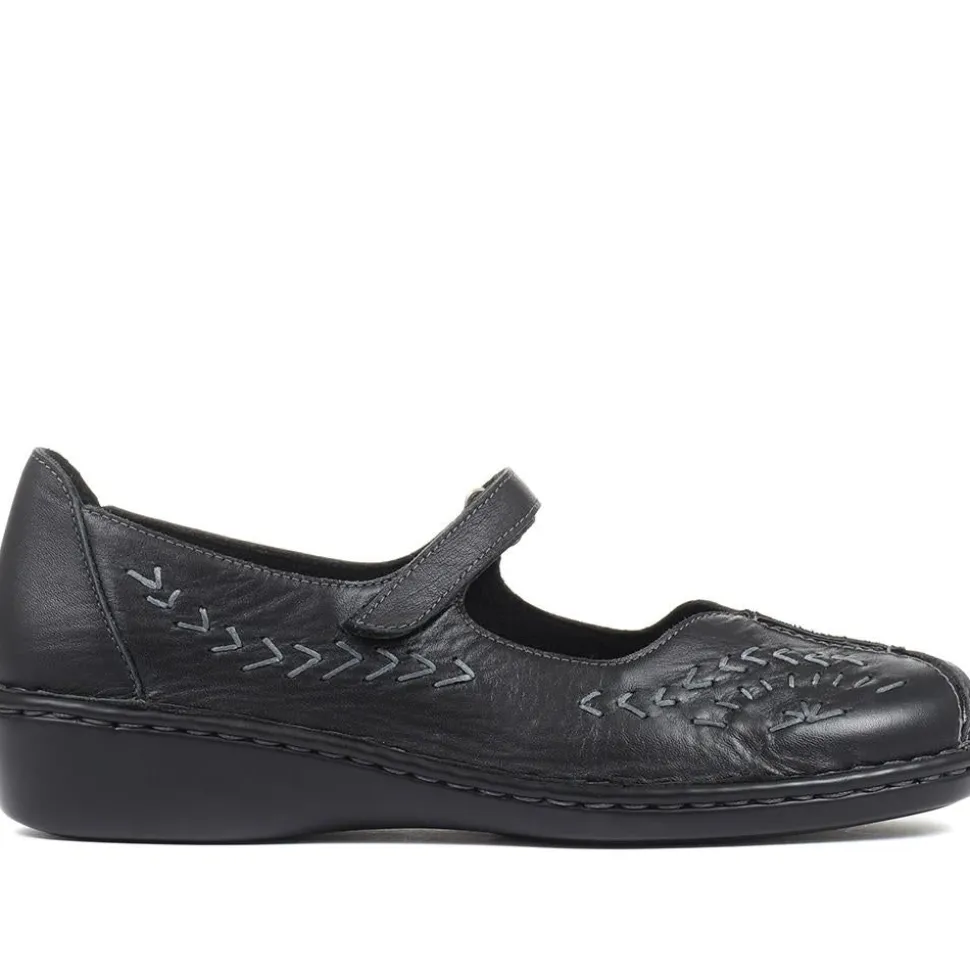 Touch-Fasten Mary Janes - Black