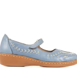 Touch-Fasten Mary Janes - Denim