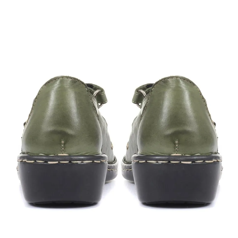 Touch-Fasten Mary Janes - Khaki