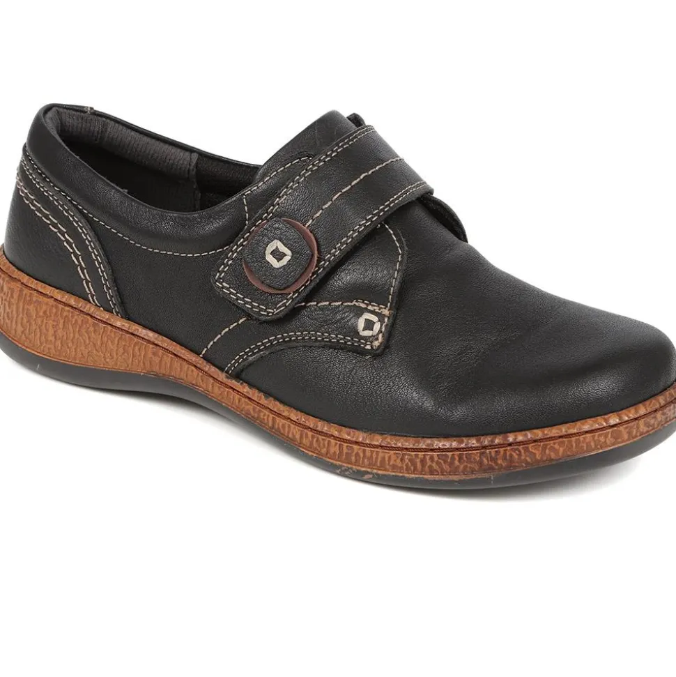Touch-Fasten Monk Shoes - Black