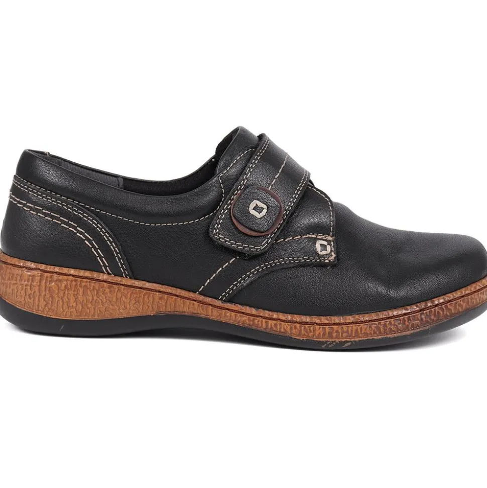 Touch-Fasten Monk Shoes - Black