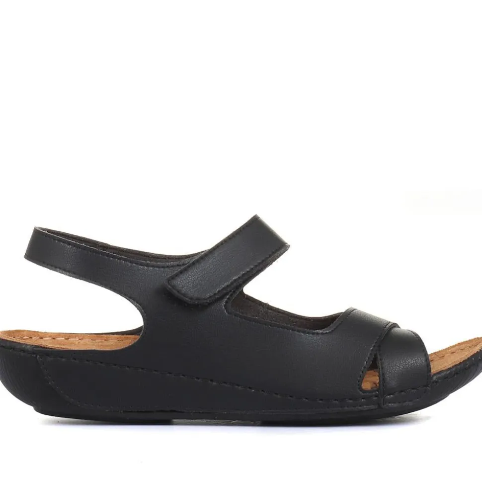 Touch-Fasten Sandals - Black