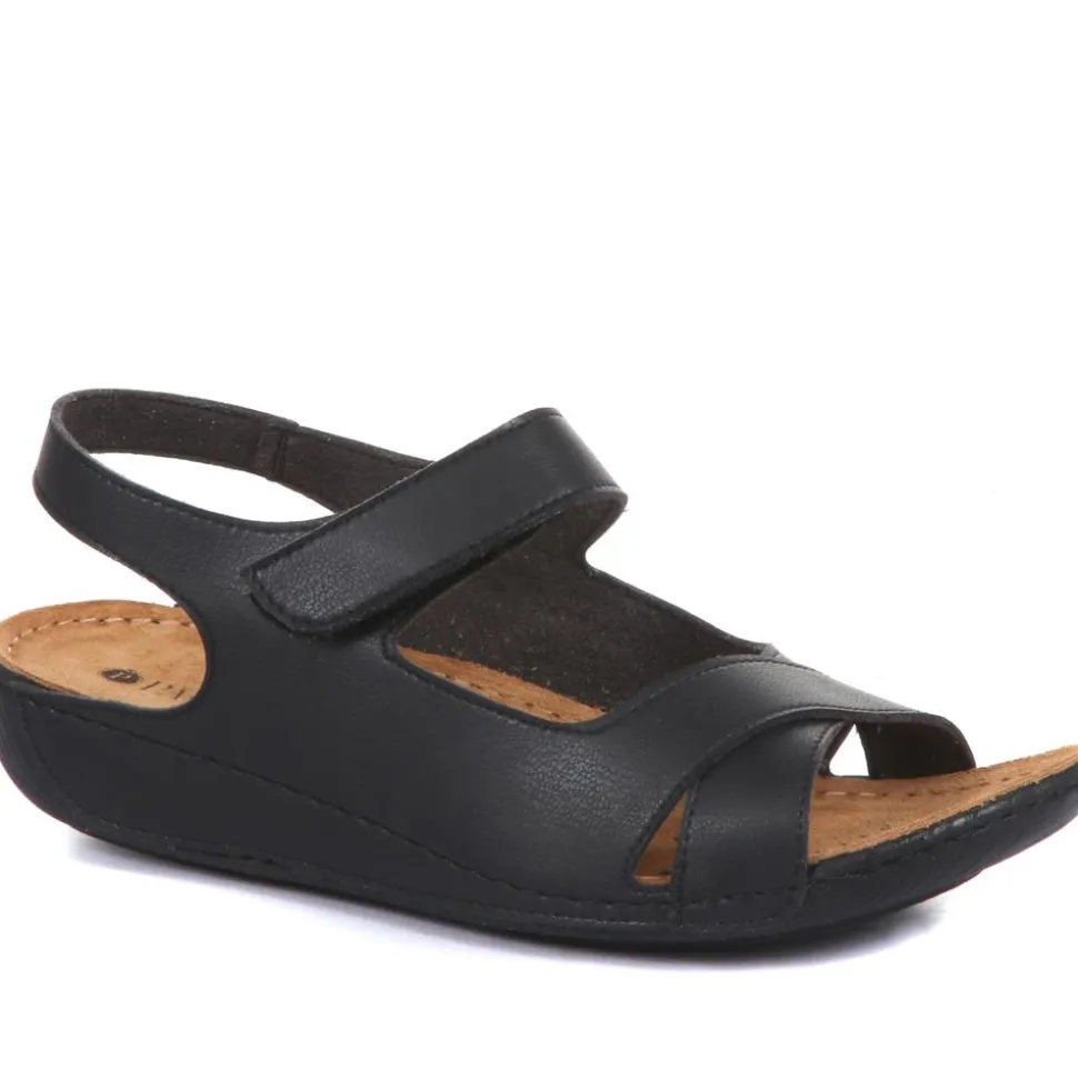 Touch-Fasten Sandals - Black
