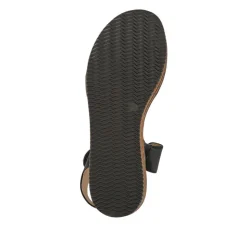 Touch Fasten Wedge Sandals - Black