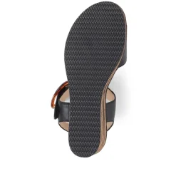 Touch-Fasten Wedge Sandals - Black