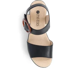Touch-Fasten Wedge Sandals - Black
