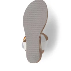 Touch-Fasten Wedge Sandals - White