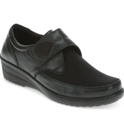 Touch-Fasten Wedge Shoes - Black