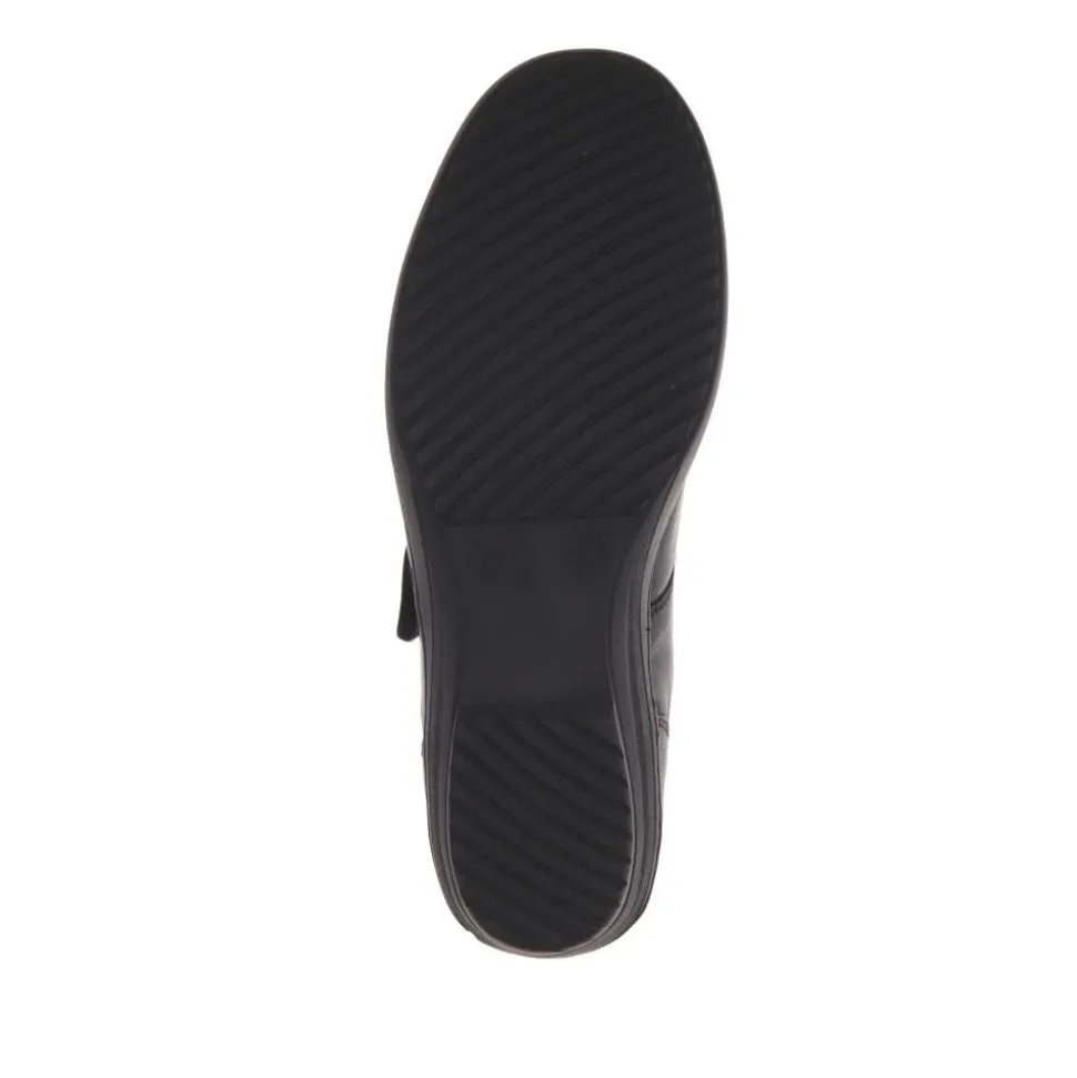 Touch-Fasten Wedge Shoes - Black