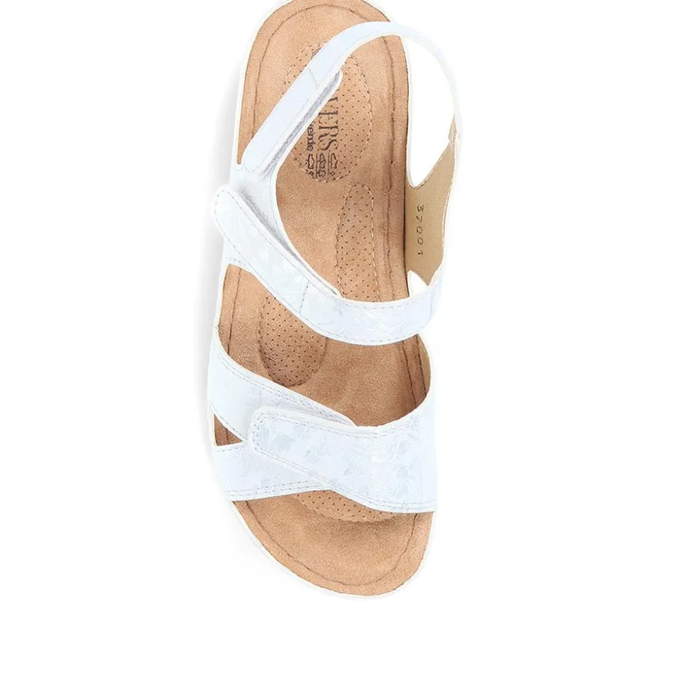 Triple Adjustable Fit Sandals - White Floral