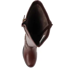 Triple-Buckled Long Boots - Brown