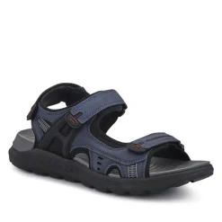 Triple Touch-Fastening-Strapped Sandals - Navy