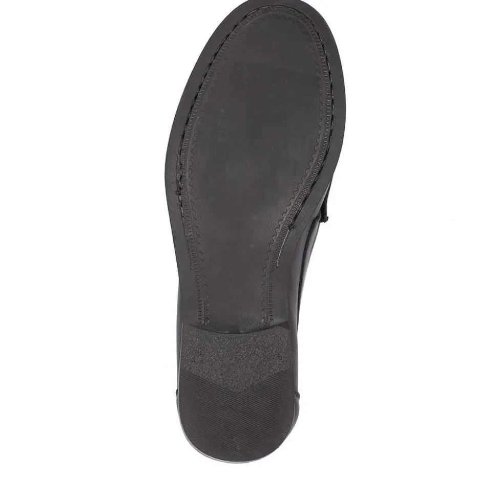 Trish Leather Casual Moccasins - Black