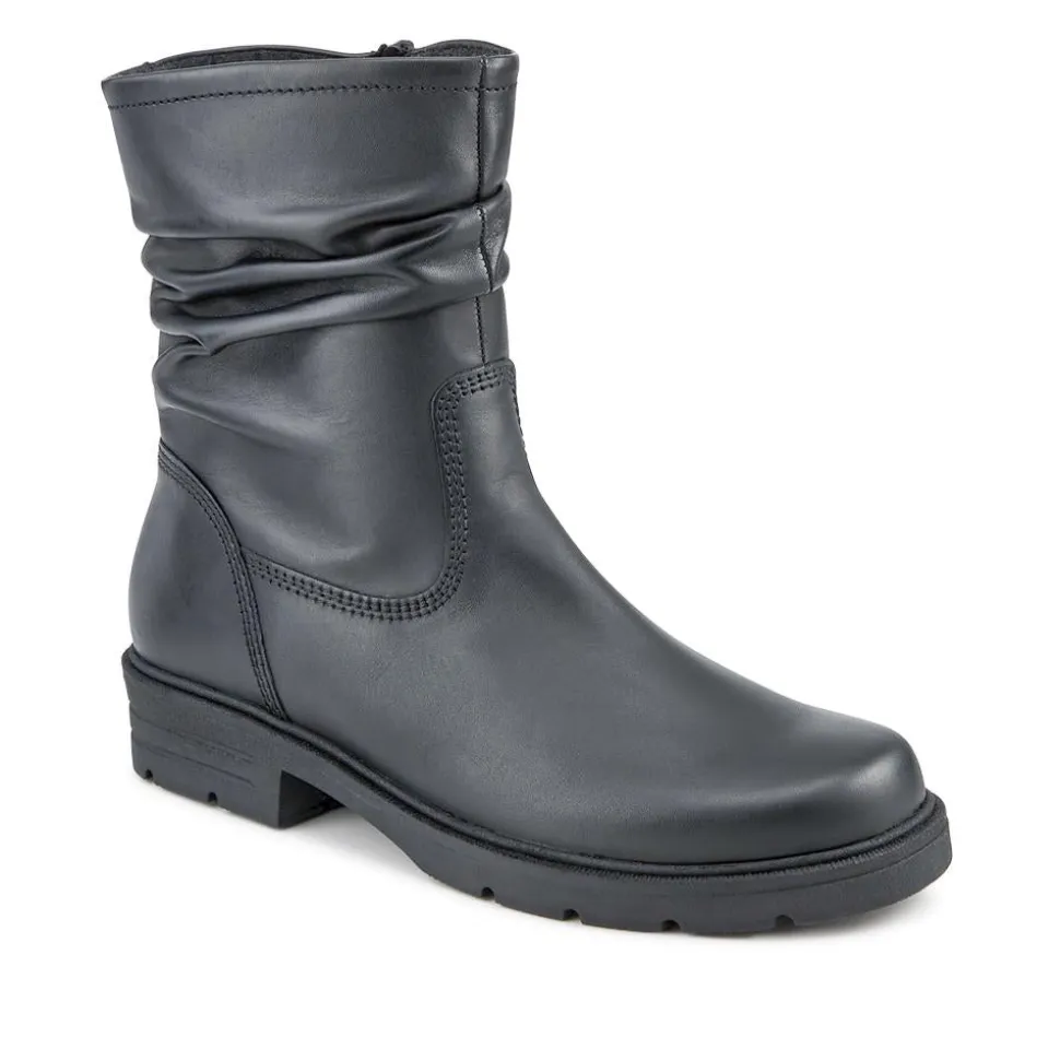 Trusted Gabor Leather Slouch Boots - Black