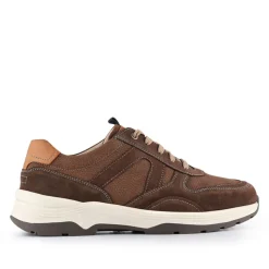 Ultra-Wide Lace-Up Trainers - Brown