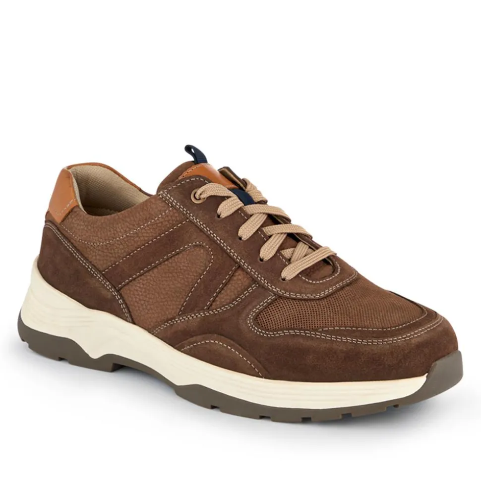 Ultra-Wide Lace-Up Trainers - Brown