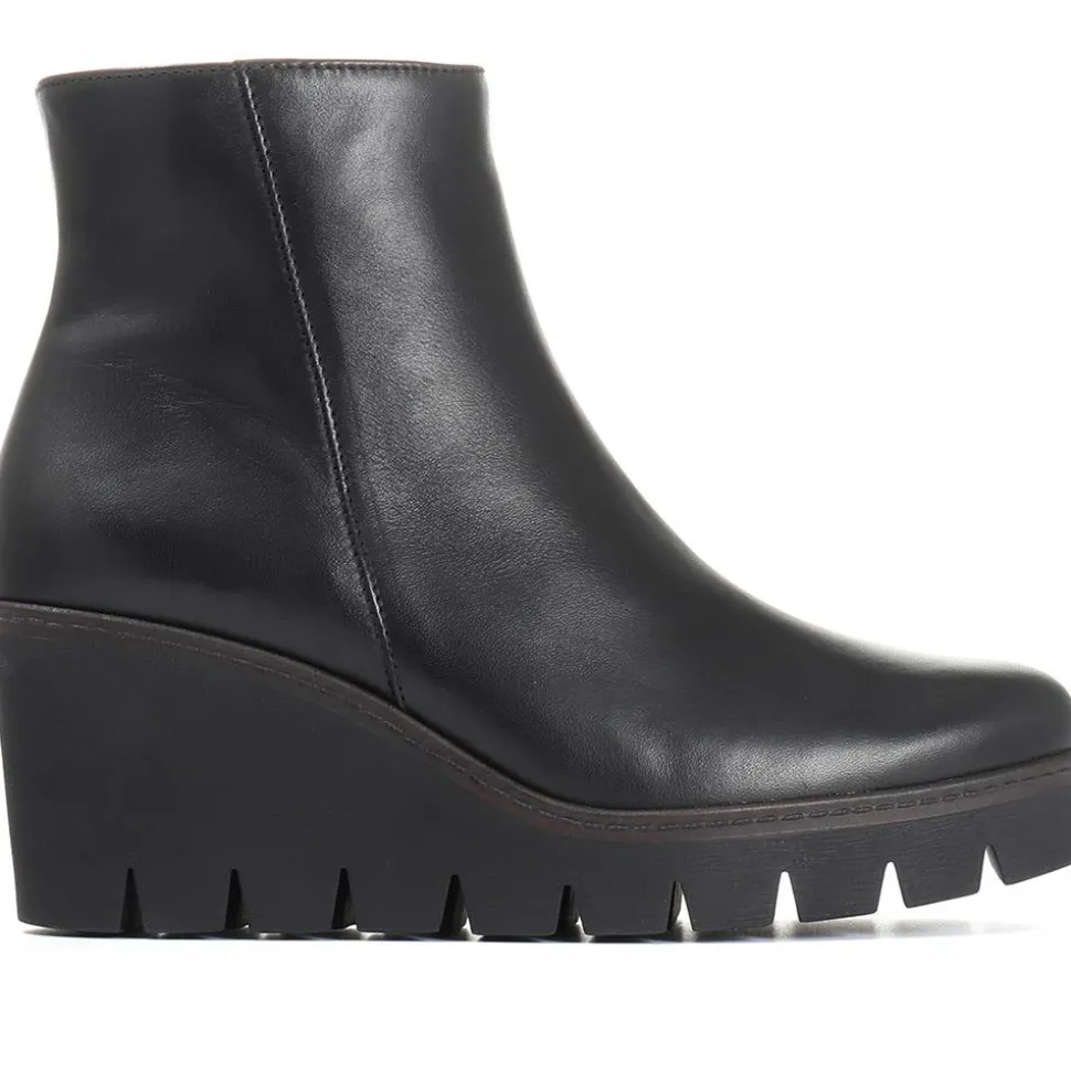 Utopia Gabor Wedge Heel Ankle Boots - Black