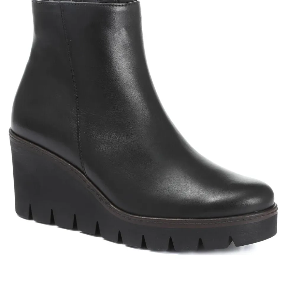 Utopia Gabor Wedge Heel Ankle Boots - Black
