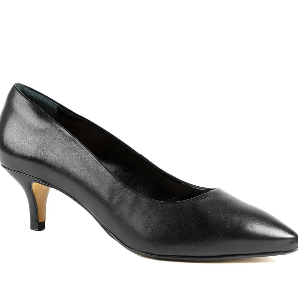 Van Dal Alexis Wide Fit Leather Court Shoes - Black Leather