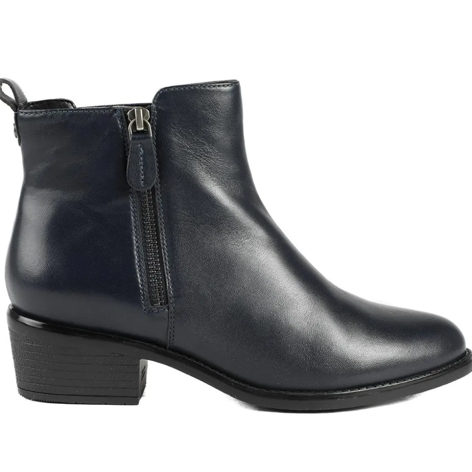 Van Dal Barlow II Extra Wide Leather Ankle Boots - Navy Leather