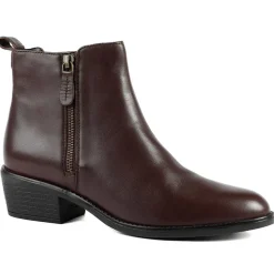 Van Dal Barlow II Wide Fit Leather Ankle Boots - Brown Leather