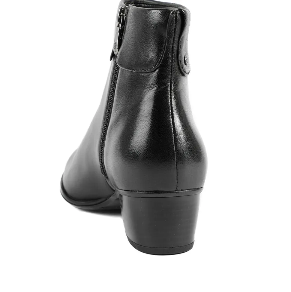 Van Dal Dove Leather Ankle Boots - Black Leather