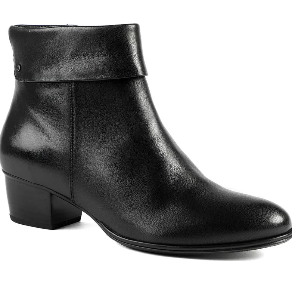 Van Dal Dove Leather Ankle Boots - Black Leather