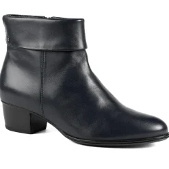 Van Dal Dove Leather Ankle Boots - Navy Leather