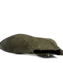 Van Dal Jessie Wide Fit Leather Ankle Boots - Olive Suede