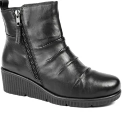 Van Dal Leather Zip Up Ankle Boots - Black