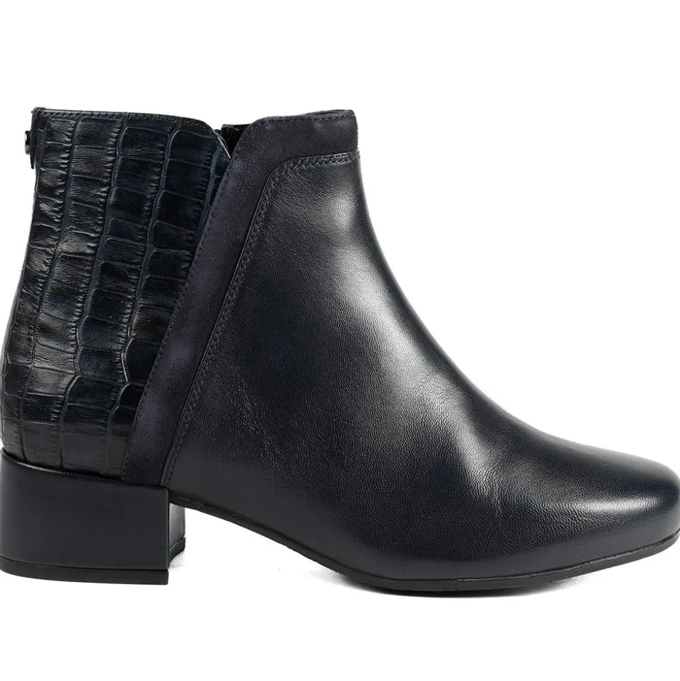 Van Dal Manon Leather Ankle Boots - Navy