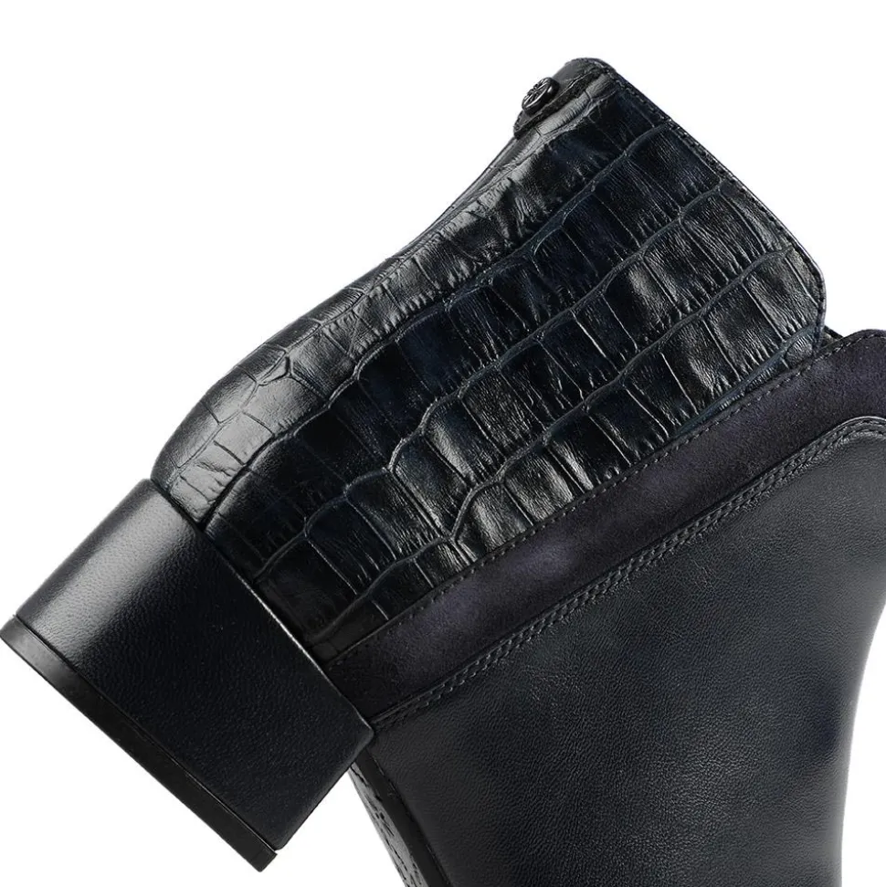Van Dal Manon Leather Ankle Boots - Navy