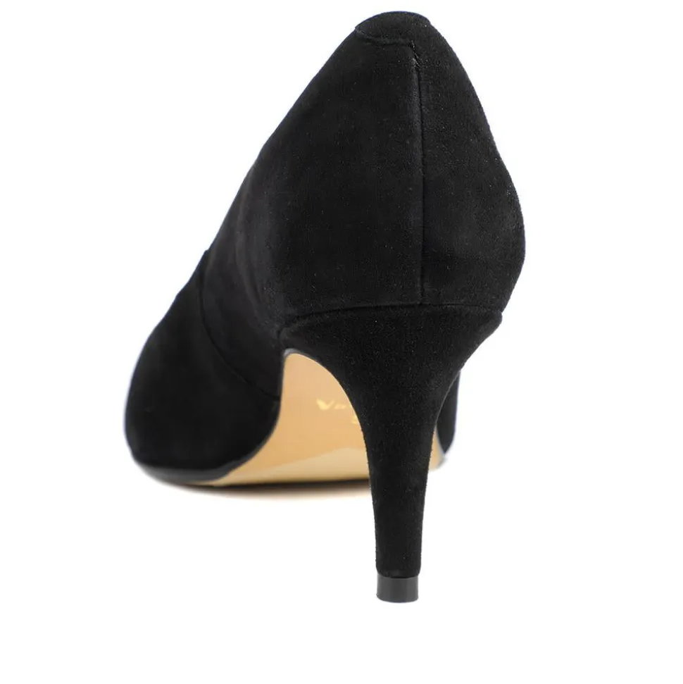 Van Dal Stella Wide Fit Leather Court Shoes - Black Suede