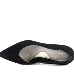 Van Dal Stella Wide Fit Leather Court Shoes - Black Suede