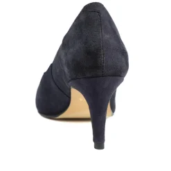Van Dal Stella Wide Fit Leather Court Shoes - Navy Suede