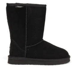 Warm-Lined Calf-Length Boots - Black