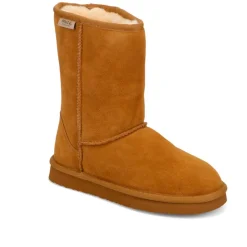 Warm-Lined Calf-Length Boots - Chestnut