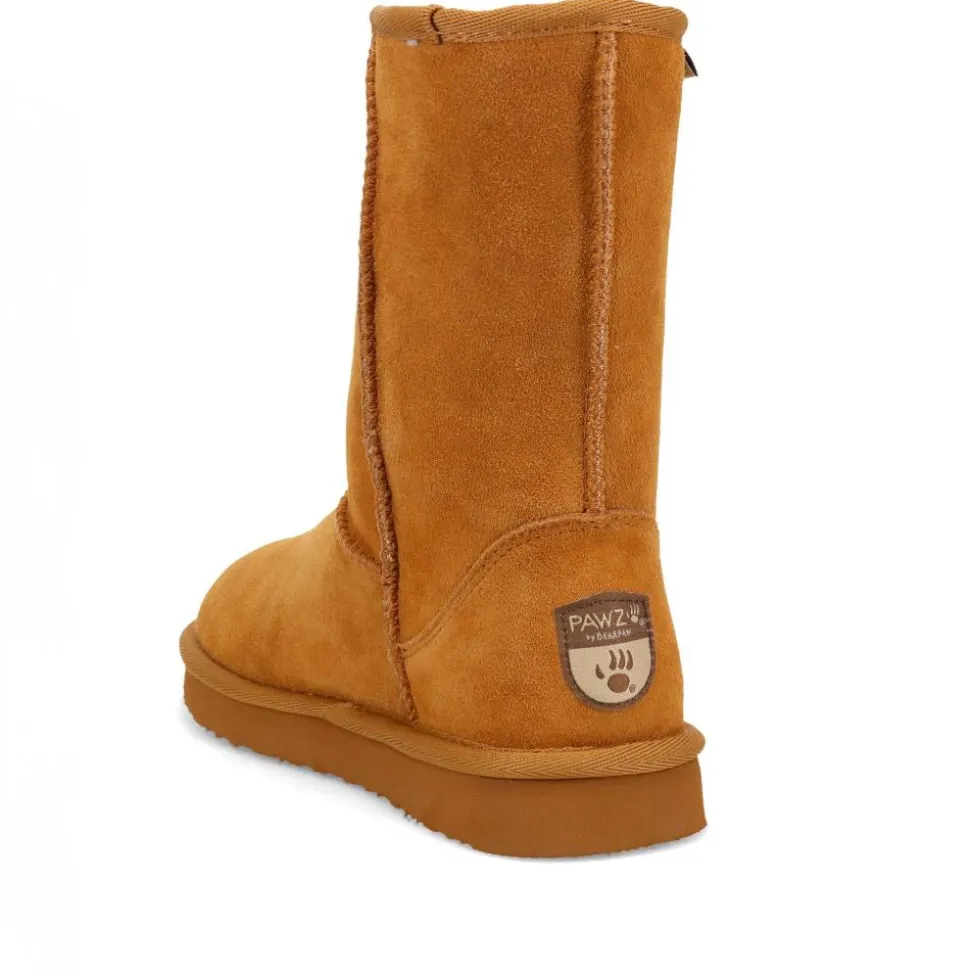 Warm-Lined Calf-Length Boots - Chestnut