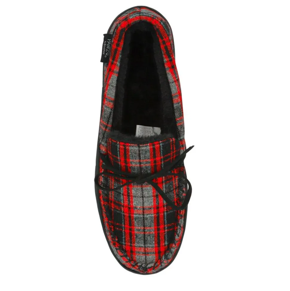 Warm-Lined Corded Slippers - Grey-Red